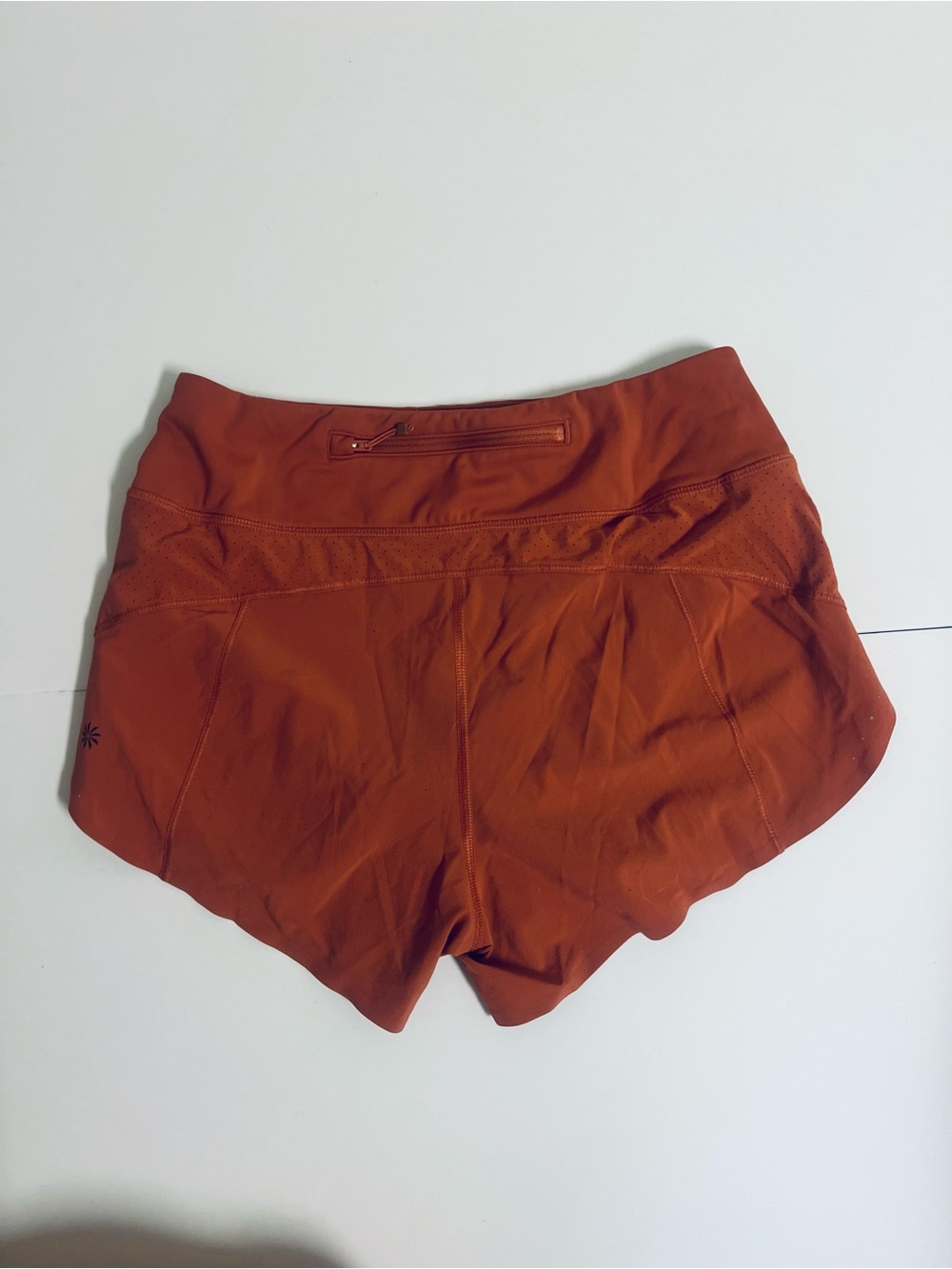 Athleta Rust Orange Athletic Shorts with Side Pockets - Picture 2 of 3